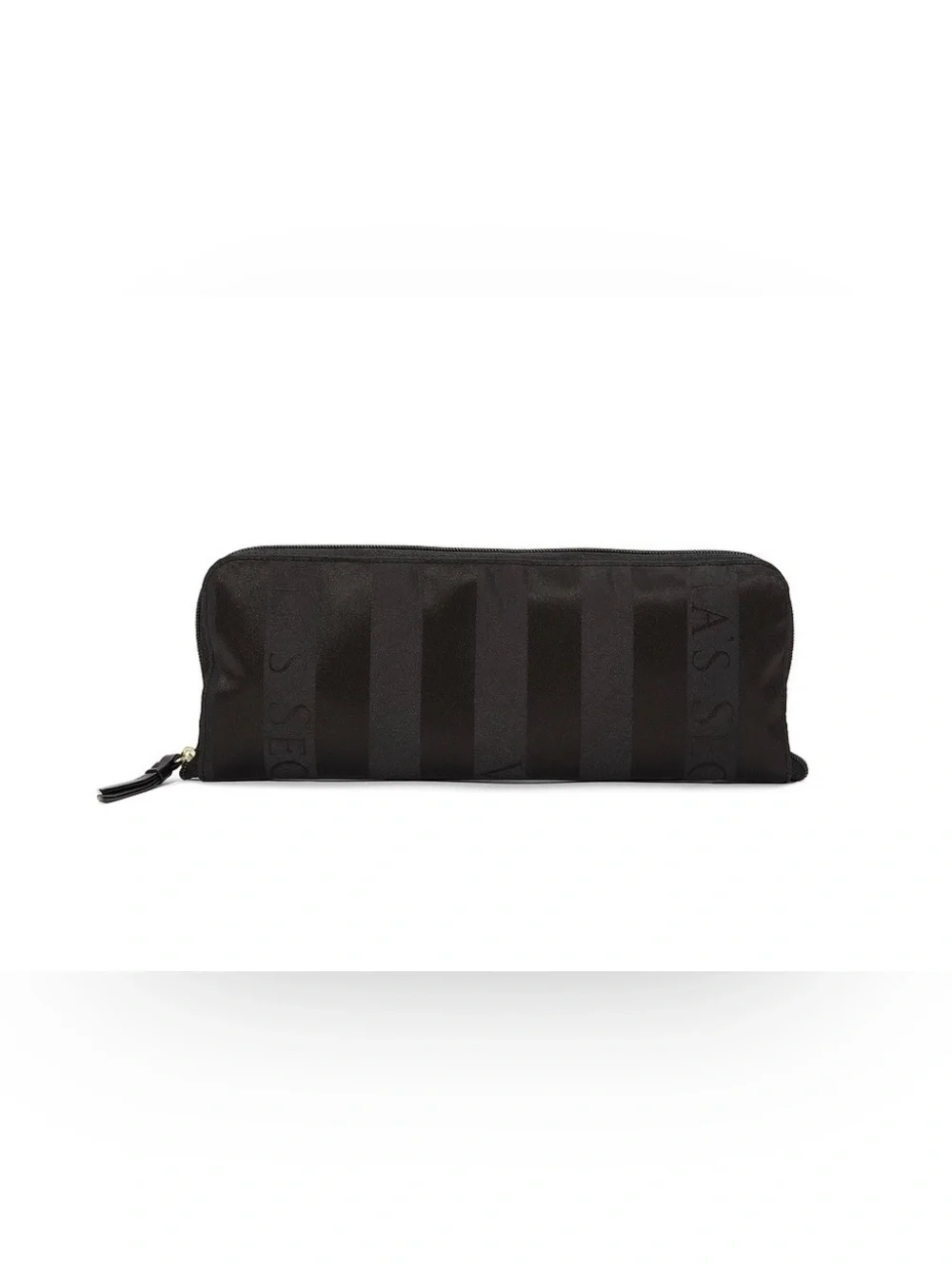 Victoria's Secret Packable Weekender Bag Black Logo Jacquard Stripe NWT